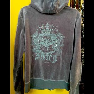 Pre Owned Jucy Couture Embellished Velour Hoodie